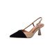 2024 Summer New Peep-Toe French Color Block Little Style Pointed Toe High Heels One-Strap Sandals Thin Heel_vogvips.com