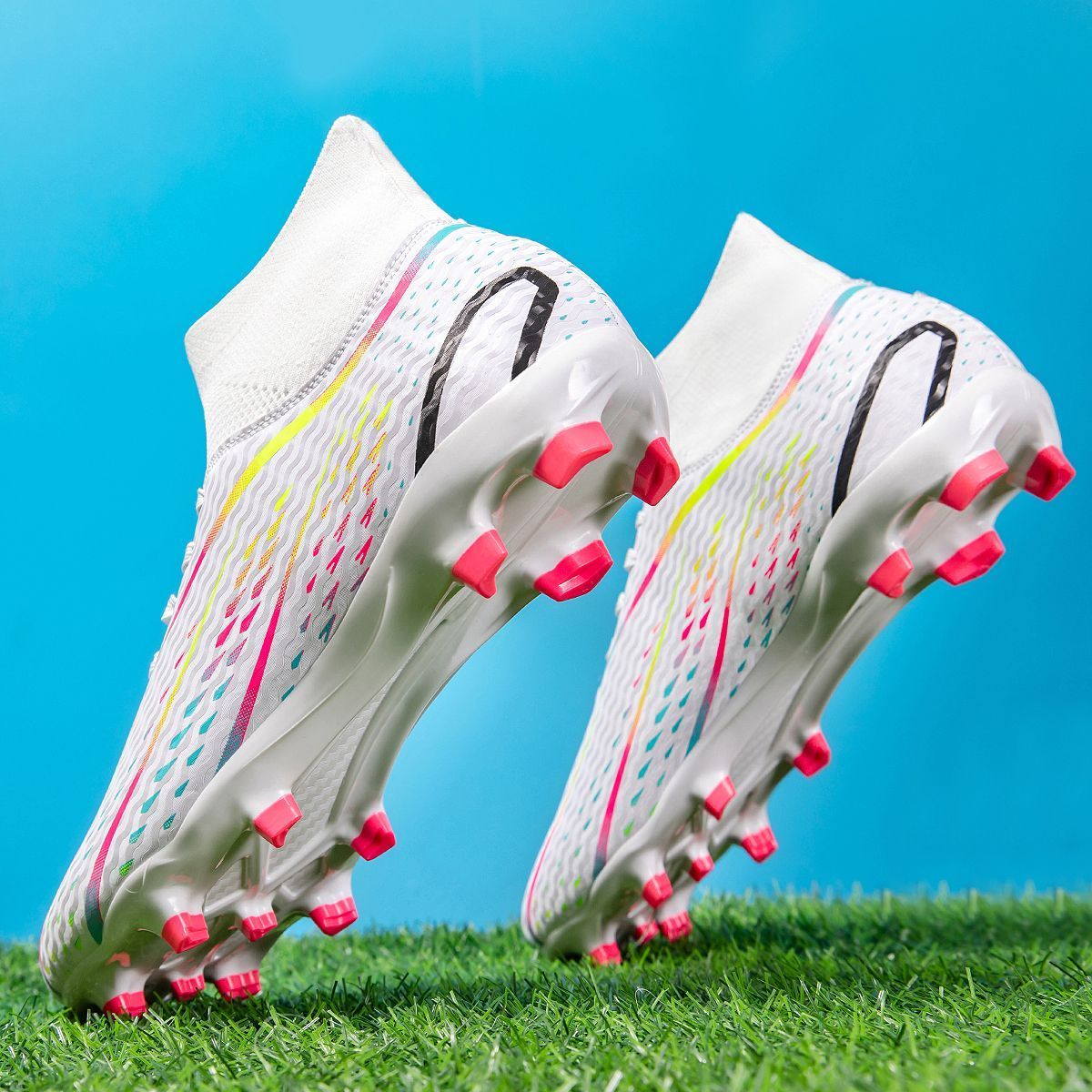 High-top Football Shoes For World Cup, Student Youth Competition, Men's Women's Adult Non-slip TFAG Training Shoes, Long_vogvips.com