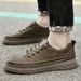 Large Size Beef Two-layer Leather Board Shoes Men's Free Shoelaces Casual British Sports Shoes_vogvips.com