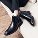 European Warm Series Fashion Glossy Martin Casual Side Zipper Pointed Leather Boots Trendy Small Men's Shoes Size 38_vogvips.com