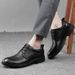 Euro Step Men's Winter Cowhide Business British Formal Wedding Brogue Youth Korean Style Trendy Casual Leather Shoes_vogvips.com