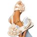 Flat Bottom Pearl Foot Sandals Women's 2026 Summer New Large Size Fashion Flower Sandals_vogvips.com