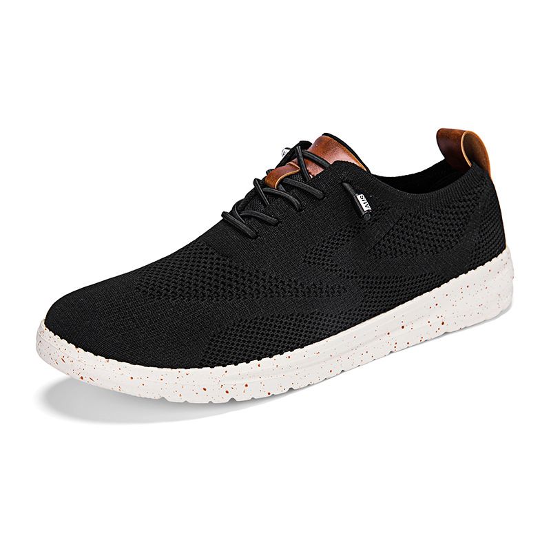 's New Cross-border Lightweight Lace-up Casual For Men, Breathable Fly-knit Loafers, Large Size Mesh Men's Shoes_vogvips.com