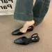 fashion PU Leather Ladies Summer Style Pointed Toe Low Heel Women Sandals Non Slip Flat Shoes 250723_vogvips.com
