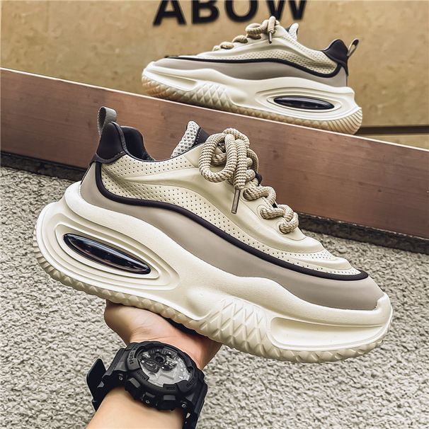 2026 New Men's Sports Shoes, Versatile Breathable Running Shoes, Thick Sole, Air Cushion, Height Increase, Trendy Dad Shoes_vogvips.com