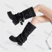 Women Platform Ankle High Pants Boots Winter Leather Trend Fashion Rivet Buckle Thick Soled Chelsea Botas Mujer 250711_vogvips.com