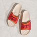 Home Wear Slip On Slippers Red Fabric Decorated Flat Shoes Comfortable Simple Double Layer White Flat Slippers_vogvips.com