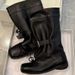 Cowhide Version~5cm Hidden Heel Design Sense Ballet Bow Mid-Calf For Women With Belt Buckle Square Toe Elegant Slouch_vogvips.com