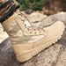 Sand-colored High-top Combat Boots, Spring And Autumn Combat Boots, Canvas Breathable High-top Combat Boots_vogvips.com