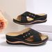 Women's Shoes Large Size Wedge Heel Slippers For Women New Summer Sandals All Match Flat Slippers Non Slip Rocking Line Lightweight Sandals_vogvips.com