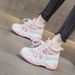 Inner Heightening Dad Shoes Women's Leather Thick-soled Breathable Mesh Casual Sports Shoes_vogvips.com