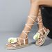 Fashion Butterfly Orchid Calf Strap Sandals Women Sweet Temperament Shoes_vogvips.com