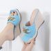 Women’s Shoes New Summer Wedge Sandals Thick Bottom Square Head Open Toe Flip Flops Women Metal Chain Straw Rope Bottom_vogvips.com