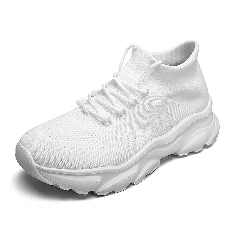 Spring New Korean Breathable Flyknit Women's Couple Sports Female Student Running Shoes_vogvips.com