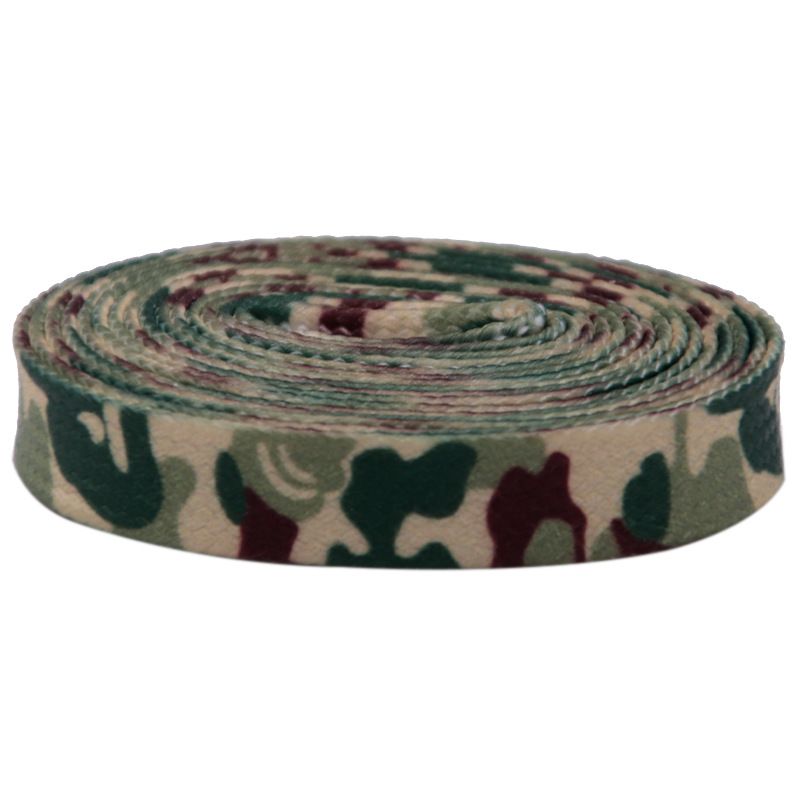 Double Polyester Color Camouflage 8mm Flat Shoelaces Personalized Fashion Wear Shoelaces_vogvips.com