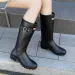 Women Waterproof Knee High Riding Block Heel Non Slip Outdoor Fashion Casual Tall Leather Boots_vogvips.com