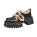 Platform Loafers Women's Fleece Heightening Small Leather Shoes One Pedal Single Shoes Women_vogvips.com