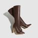 Women's Shoes Pointed Toe Side Zipper Stiletto High Heel Mid Calf Boots, High Elasticity, Plus Size Women's Leather Boots_vogvips.com