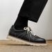 ShoeVault Men's Training Thick British Style Student School Campus Leather Derby Oxford White Sole Lace-up Trendy Shoes_vogvips.com