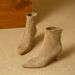 Women's High-heeled Ankle Boots With Thin Heels, 2025 New Model, Pointed Toe Chelsea Boots, French Suede Coffee-colored Women's Mi_vogvips.com
