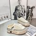 Thick Sole Heightening Closed-Toe Half Slippers For Women, Light Luxury High-End Outdoor Casual Beggar Canvas Shoes,_vogvips.com