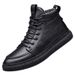 High-top Shoes Men's Board Shoes Irst-layer Cowhide Men's Cotton Shoes With Leece To Keep Warm Large-size Men's Short Boots_vogvips.com