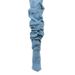 Denim Over-the-Knee Boots With Ruched Fashion High Heels, Stiletto Boots, Women's Shoes Manufacturer_vogvips.com