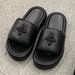 SMFK Cross Flower Buckle For Outdoor 2025 Summer Thick Sole Height Increasing One-Strap Slippers Beach Sandals Women_vogvips.com