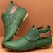 Foreign Trade Wish Autumn Winter New Round Toe Casual Women's Leather Slip-On Flat Lightweight Solid Color Large Size_vogvips.com