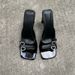 Women's Heart Embellished Square Toe Chunky Heel Sandals - Glamorous Open-Toe Slip-On Shoes In Black, Red & Beige_vogvips.com