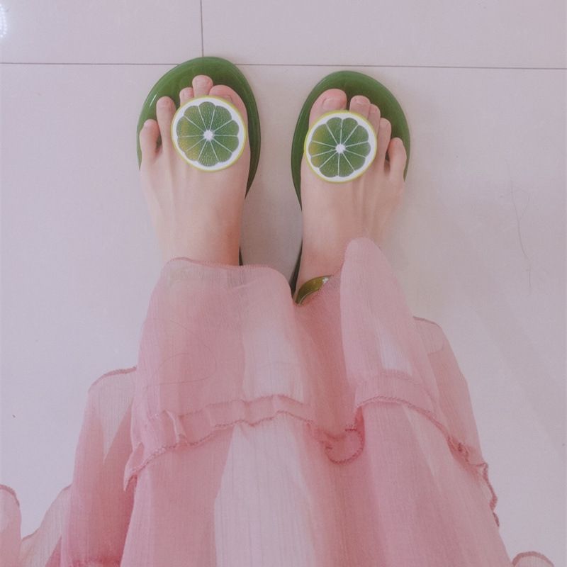 Katy Perry 2023 Sandals Flat Toe Post Beach Fruit Outdoor Casual Jelly Internet Celebrity Women's Shoes_vogvips.com
