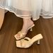Vintage French Open-Toe Stiletto For Women Summer Outdoor Evening Style Elegant High Heel Slide Sandals_vogvips.com