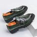 Men's British Style Platform Loafers - Chunky Round Toe Workwear Casual Shoes For Wedding & Daily Wear (Black/Green/Blue, Sizes 37-46)_vogvips.com