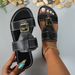 Women’s Shoes Summer New Square Buckle Comfortable Flat Large Size Sandals For Women_vogvips.com