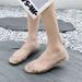 Flat Red Jelly Transparent PVC Women's 2025 New Summer Hollow Sandals, Fishnet Shoes, Single Shoes_vogvips.com