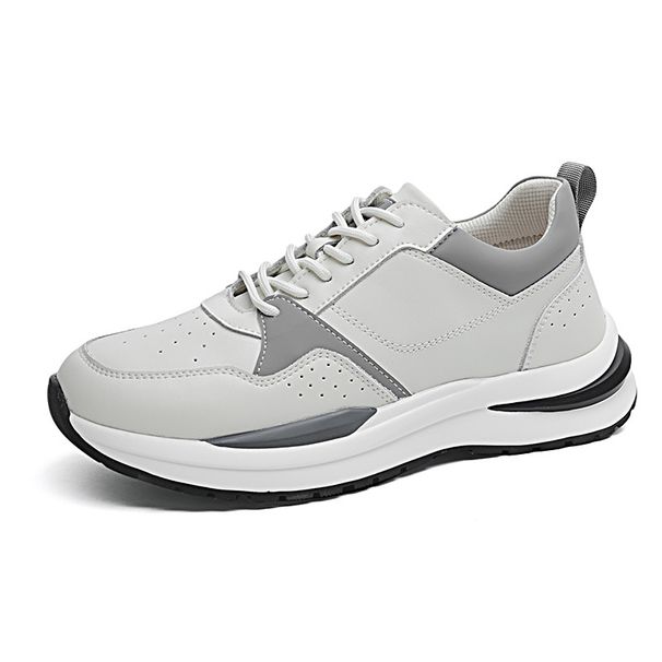 Men's Sports Style Casual Leather Shoes Men's Platform White Shoes Work Men's Shoes_vogvips.com