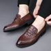 New Top Layer Cowhide Casual Genuine Leather Business Dress Breathable Single Shoes, Pointed Men's Shoes_vogvips.com