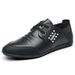 Euro Step Lace-up Driving Four Seasons Men's Soft Surface Casual Loafers Youth Leather Shoes Comfortable_vogvips.com