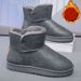 SHLIANG Winter Snow Boots Men High Top Fluffy Boots High Quality Waterproof Leather Boots Fashion Outdoor Men Non-Slip Ankle Boots X0079_vogvips.com
