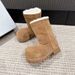 2024 New Women's Big Toe Snow Mid-Calf With Fleece Lining Thickened Non-Slip Furry Cotton Shoes Lamb Wool Warm Boots_vogvips.com