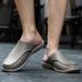 New Plus Size Sandals Summer Indoor And Outdoor Wear, Home Decor For Men, Fashionable Soft Soled Semi Slippers_vogvips.com