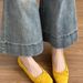 5CM Internal Height Increase 2025 Flat Spring Summer French Style Yellow Single For Women Round Toe Matching Dress_vogvips.com