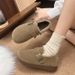 Fleece-Lined Full-Coverage Retro For Women Winter 2024 New Slip-On Cotton Furry Shoes Thickened Warm Snow_vogvips.com