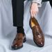 Euro Step Autumn Winter Men's Leather New Business Formal Brogue Carved Tassel British Casual Pointed Wedding Shoes_vogvips.com