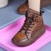 High-top Women's Shoes 2024 Winter New Retro Martin With Fleece Casual Short Boots Platform Versatile Loafers_vogvips.com