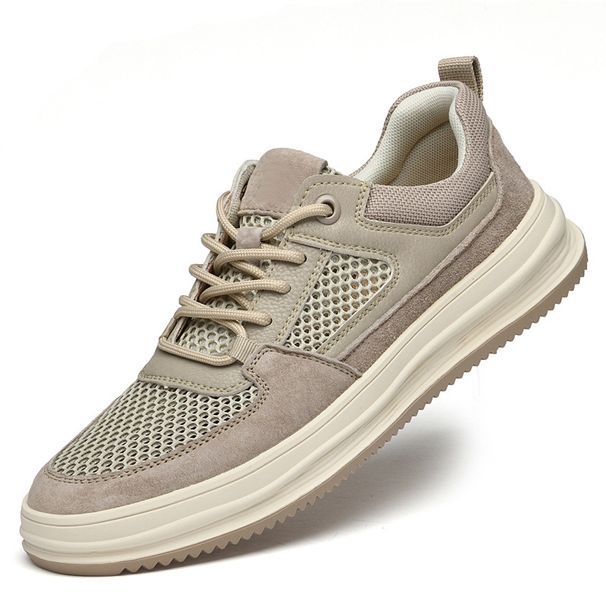 Mesh Pigskin Men's Shoes Men's Mesh Sports And Leisure Retro Board Shoes Men_vogvips.com