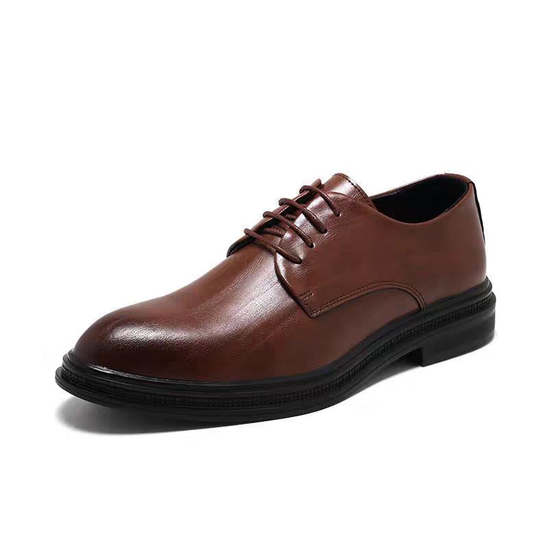 Men's Premium Rubber Sole Dress Shoes - Classic Oxford Style For Business & Wedding - Slip-On Formal & Casual Shoes With Breathable Comfort_vogvips.com