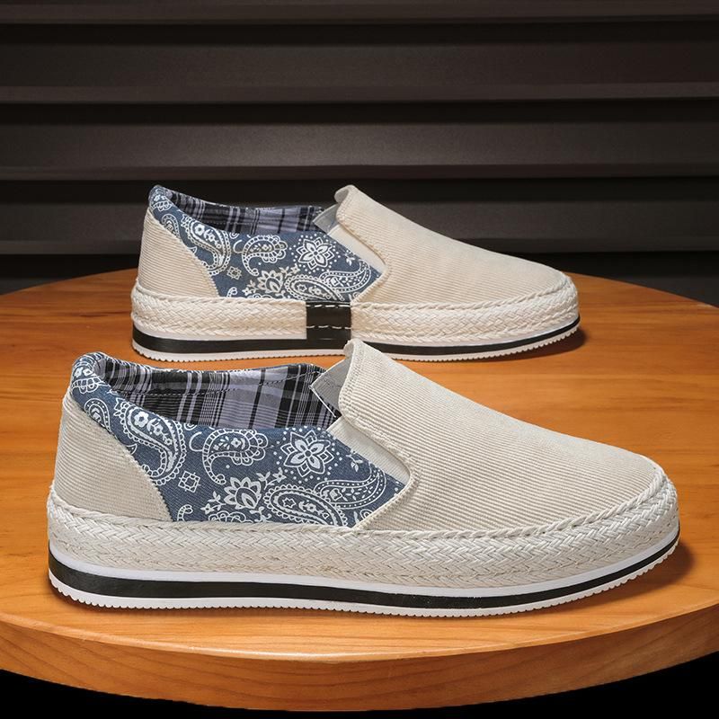 2025 Spring New Youth Leisure One-pedal Corduroy Canvas Breathable Board Shoes Sports Versatile Trend Men's Shoes_vogvips.com