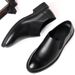 Suitable For All Seasons Trendy Comfortable Low-top Rubber Slip-on Leather Business Casual One-pull Versatile Men's Shoes_vogvips.com