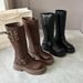 Over-the-Knee Long For Women, Petite Size, Autumn And Winter Women's Thick-Soled Mid-Calf Martin High-Top Riding Boots,_vogvips.com